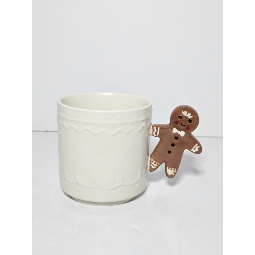 Target Wondershop Christmas Stoneware Gingerbread Man Handle Mug Ivory 15.5 oz